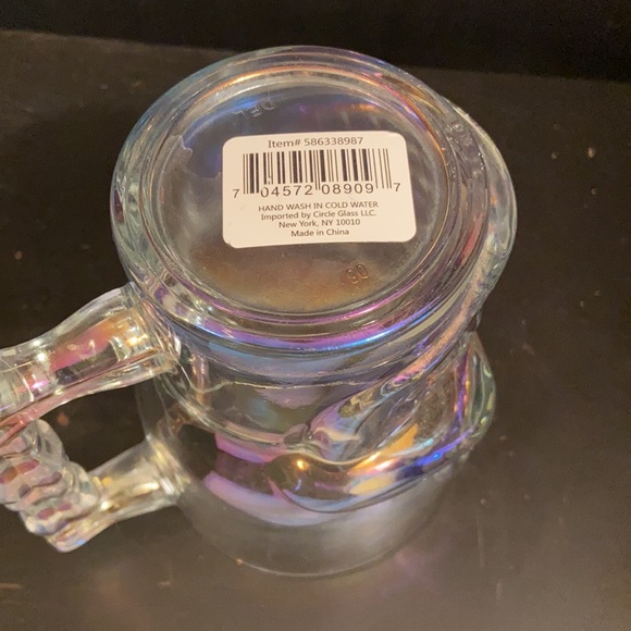 Circle Glass LLV Iridescent Scull Handled Beverage Mug - Picture 3 of 3